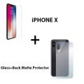 Apple Iphone X Polish 2.5D Tempered Glass Screen Protector + Back Matte Protector Soft Skin Sheet Soft Film Protection For Apple Iphone X. 