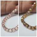 40 Pcs , Square Crystal  Beads, Crafts DIY in Pink/Gold 6mm. 