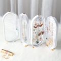 New Foldable 4 Layer Jewelry Organizer with Mirror (Box Packing) - 23.5 x 11.5 x 6.5 cm Jewelry Display Rack Storage Hanging Necklace Earrings Box 4 Doors Foldable Screen Mirror Organizer. 
