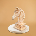 "Vintage-Inspired Horse Head Sculpture on Ornate Pedestal – Exquisite Decorative Accent for Home or Office Decor". 