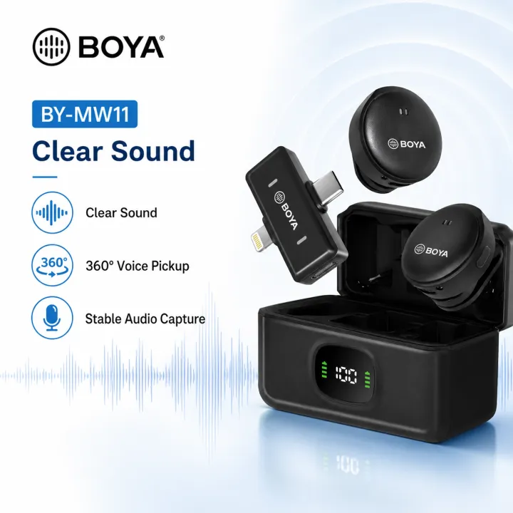 BOYA%20BY-MW11%20Wireless%20Live%20Microphone%20with%20Charging%20Case%20/%20Dual%20Clip%20Mic%20for%20Vlogging,%20Interview,%20Online%20Teaching%20&%20Live%20Streaming%20/%20Plug%20&%20Play%20Portable%20Audio%20Mic%20-%20Image%202
