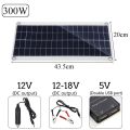 300W Solar Panel Portable Dual 12/5V DC USB Fast-Charg Waterproof Emergency Charg Outdoor Charger for Car. 