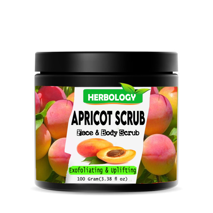 Herbology Apricot Scrub For Body & Face Scrub Skin Brightening, Exfoliating Suitable for All Type Skin suitable for both Men & Women