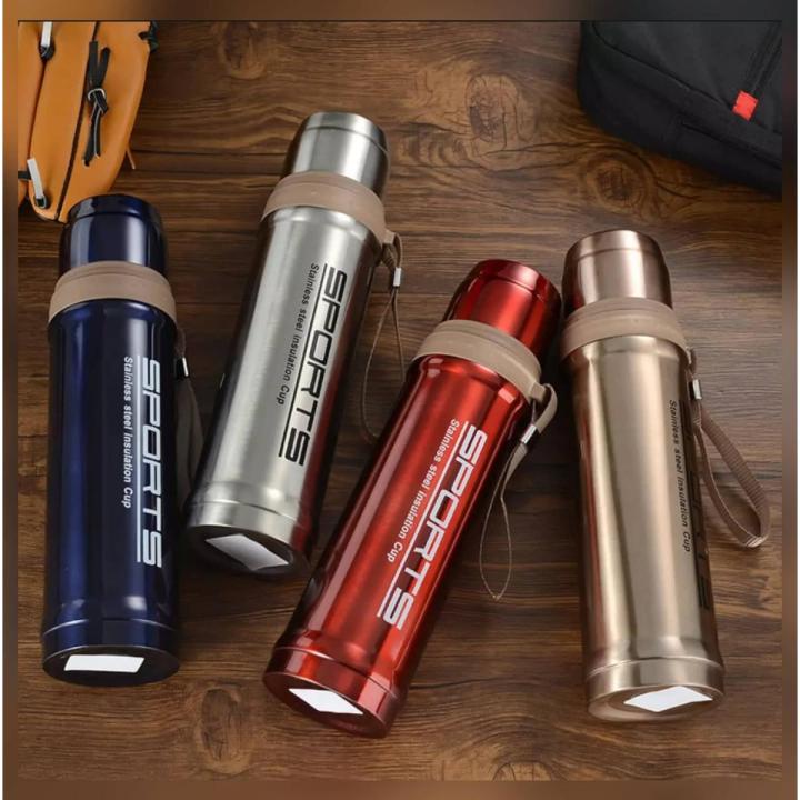 Imported Sports Stainless Steel Vacuum Flask Water Bottle Hot & Cool Function 750ML Vacuum Sling Cup-Multicolor