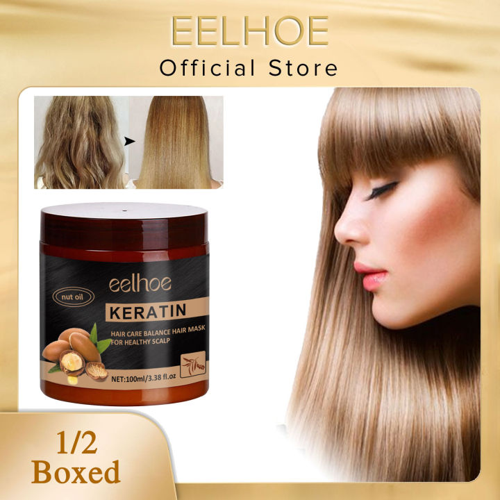 EELHOE Keratin Hair Masks for Damaged Hair Repair Frizzy Restore Soft Smooth Nourishing Improve Split Ends Smoothing Hairs Mask