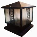 Black Square Outdoor Mount Base Gate Pillar Light. 
