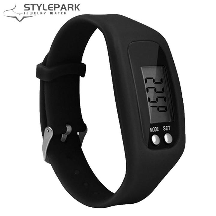 Sport Running Silicone Pedometer Calorie Step Counter Digital Watch Bracelet