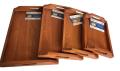 Wooden Serving Tray Tea Trays with handles Set of 4 Light Excellent Quality. WOODEN FRAME AND LAMINATED MDF BASE. 