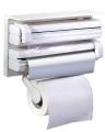 3 In 1 - Wall Mount Kitchen Paper Dispenser and Holder - White. 