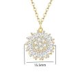 Luxury Sunflower Double-layer Rotatable Sunflower Necklace for Women Chain Stainless Steel Jewelry Accessory Wedding Party Gifts. 