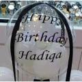 Bobo transparent 24 inches balloon, (personalized name)  with happy birthday, happy anniversary, happy mothers day, fathers day,  sticker. 