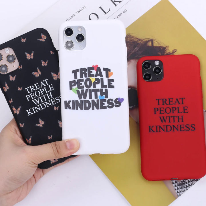 Treat People With Kindness TPWK Phone Cover For iPhone 14 14Pro 14Plus 13Promax 13 12 11Soft Candy Colorful Case Shell