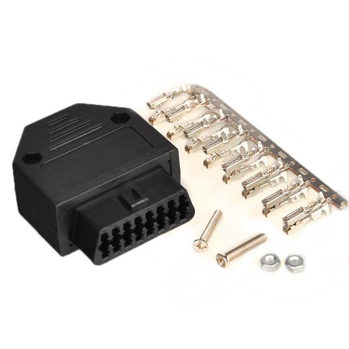 female connector-1 x OBD II 16 pin connector-Black
