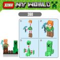2in1 Custom LEGO MINECRAFT Mini Figures Story Mode Steve Alex Wither Golem. 