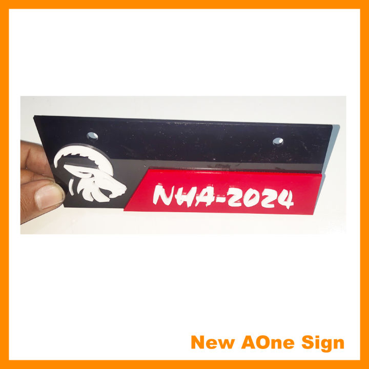 stylish acrylic bike number plate
