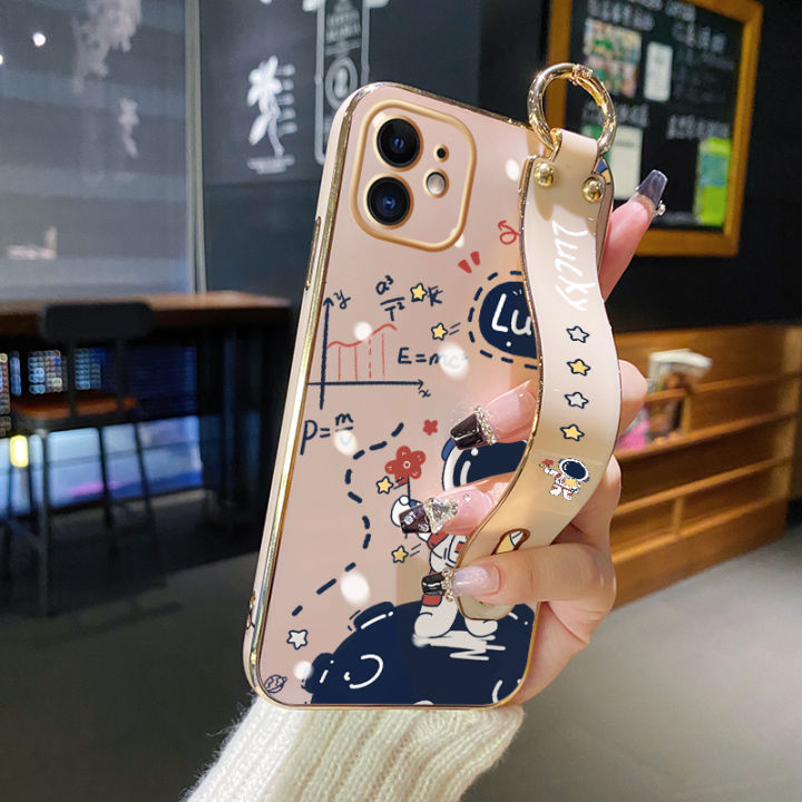 YIWESAN%20For%20Realme%203%20Pro%20Case%20With%20Wristband%20New%20Design%20Phone%20Case%20For%20Girl%20Women%20Thin%20Pattern%20Fashion%20Astronaut%20Shockproof%20Plating%20Silicone%20Casing%20Full%20Cover%20SoftCase%20Protection%20Cases%20-%20Image%209