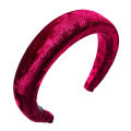 2020 Female sponge Bezel Head Silk Padded Headband for Women Solid 4cm Wide Thick Hair Hoop Hairband Cotton Blends Headbands. 