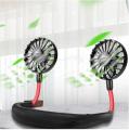 USB Rechargeable Wearable Portable  Neckband Double Fan Personal Neck Fans Accessories. 