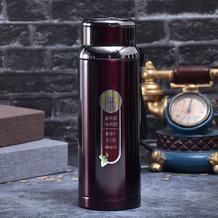 High Quality Temperature Water Bottle, Stainless Steel Thermos, Cold & Hot Water Bottle, Imported, 1000ml,Hot Cold Vacuum Flasks  for Boys Girls & Kids , School Sports & Gym, Smart Thermos Flask Water Bottle |  - Syedna Ecommerce