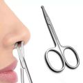 Premium 1 Pcs Nose Scissors for Personal Care Facial Hair Removal and Ear Nose Eyebrow Moustache And Beard Trimming Stainless Steel Safety Grooming Scissors Fine Straight Tip Scissors Men. 
