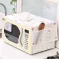 Dustproof Microwave Oven Cover with Dual Storage Pockets – Protective Fabric Sleeve (85×35 cm). 