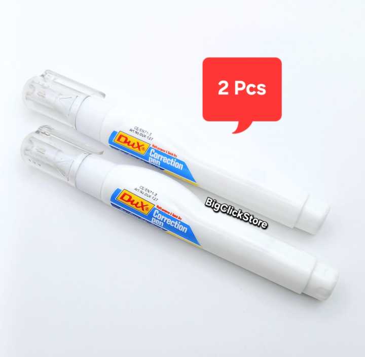 Correction Pen (7ml) - Dux Whitener - Whito Pen - Metal Tip Correction Pen For Students, Girls & Boys