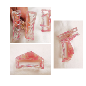 2024 New Fashion Korean/Japanese (shein brand) High Quality Acetate Rectangle Mermaid Color Hair Claw / Catchers For Women Girls Hair Accessories.