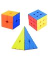 Set of 3 Rubik's Cubes (2x2 , 3x3)and Pyramid - Innovative and Classic Rubix cube - Smooth and 3D Shape -  Brilliant Strategies For Beginners and Advanced Cubers. 