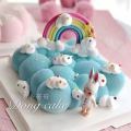 Birthday cake cute decoration accessories rainbow cake rainbow decoration wedding party wedding cake decoration supplies. 