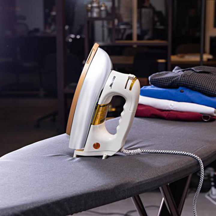 Geepas 1200W Heavy Weight Dry Iron 2.5 Kg - Automatic Dry Iron, Electric Iron Teflon Plated Sole Plate, Durable Heavy Weight Iron Box|