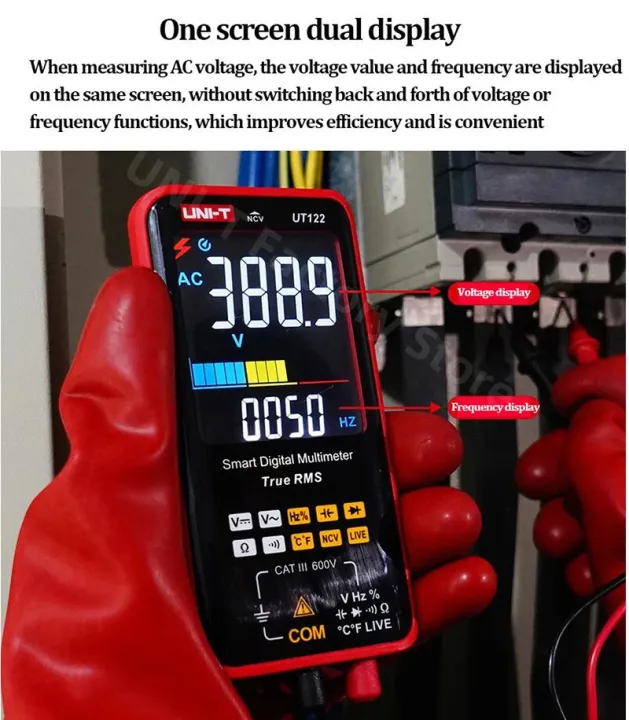 Smart%20Digital%20Multimeter%20Tester%20UNI-T%20UT122%20Professional%20Voltage%20Frequency%20Dual%20Display%20NCV%20LIVE%20Electrical%20-%20Image%202