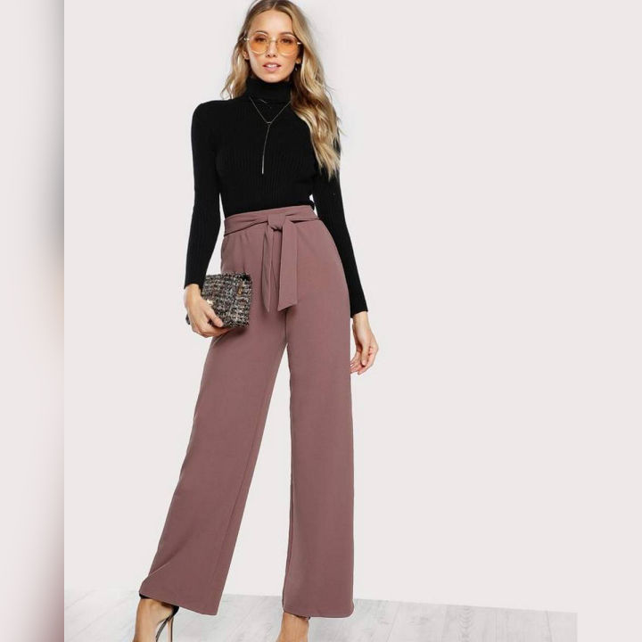 Grape Tie Waist Culottes Pant for Women