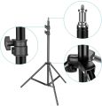HOLA  Tiktok Videos 7 Feet Aluminum Tripod Stand With Mobile Phone Holder For DSLR and Ring Light - Black It Only Takes landscape Picture Videos if you want to rotate please order ball head with it. 