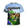 3-13 Boys T-Shirt Sandbox Game Minecraft Print Party Game Kids Shirts Virtual World Children's Tshirt. 