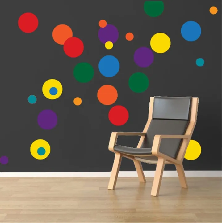 50%20Mixed%20Size%20Polka%20Dots%20Wall%20Stickers%20-%20Matt/Gloss%20Vinyl,%20Waterproof,%20Multi-Color,%20Easy%20Peel%20&%20Stick%20-%20Image%205