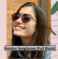 Full Black Aviator Sunglasses For Boys & Girls Metal Frame Sunglasses. 
