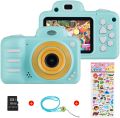 Kids Digital Camera for Girls Boys, Vannico Rechargeable HD Video Photo Camera for Kids Age 3-10, Kids Mini Selfie Camera Camcorder With 16GB SD Card Gift for Children Blue. 