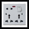 Electric Multi-Plug (IMPORTED) Super-grip Universal Wall Switch Socket 13A 250V 1 gang 8 pin - (White) With Indicator. 