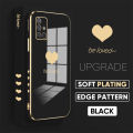TA for Samsung Galaxy A71 Back Cover + Free Lanyard Simple Love Luxury 6D Plating Case Side Pattern Soft Silicone Square Phone Cases. 