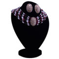 Multicolor Jewelry Set With Center Golden Stone For Women - Multi Color. 