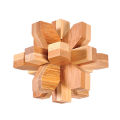 Bamboo Plum Blossom Lock 3D Snowflake Shaped Burr Brain Teaser Puzzles Game Educational Toys for Adults Kids. 