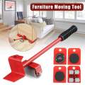 Furniture Moving Tool Heavy Object Mover Furniture Transport Lifter & Furniture Slides Moving House Cabinet Sofa Bed Desk 4 Wheeled Mover Roller 1 Wheel Bar Hand Tools Set. 