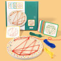 Math Graphical Board 12 Color Threads Winding Geoboard for Aged 3-5 for Kids Skill Development. 