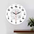 BEERIS Periodic Table of Elements Wall Art Chemical Symbols Wall Clock Educational ElementaL Display Classroom Clock Teacher's Gift Black. 
