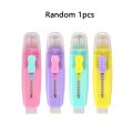 Cute Pencil Eraser Comes With Silicone Swipe Kawaii Design Push-Pull Eraser Correction Tool Stationery. 