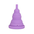 Cross-border new foldable silicone menstrual cup with lid portable and compact women's menstrual care cup telescopic menstrual cup. 