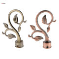 28mm Curtain Rod Head Ends Finials, Window Curtain Accessories, Leaves Shape. 