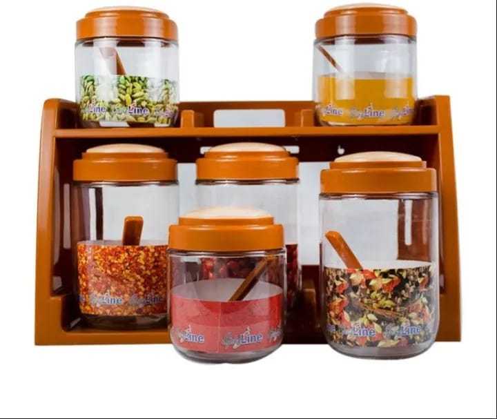 HMT 6 Spice Rack With Airtight Jars | Daraz.pk