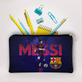 Messi Pencil Pouch Stylish Storage Bag for Football Leo Fans. 