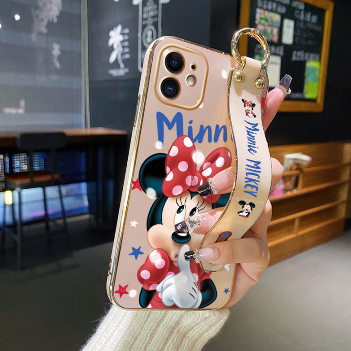 YIWESAN%20For%20Infinix%20Hot%209%20Play%20Case%20With%20Wristband%20New%20Design%20Phone%20Case%20For%20Girl%20Women%20Thin%20Pattern%20Cartoon%20Minnie%20Shockproof%20Plating%20Silicone%20Casing%20Full%20Cover%20SoftCase%20Protection%20Cases%20-%20Image%209